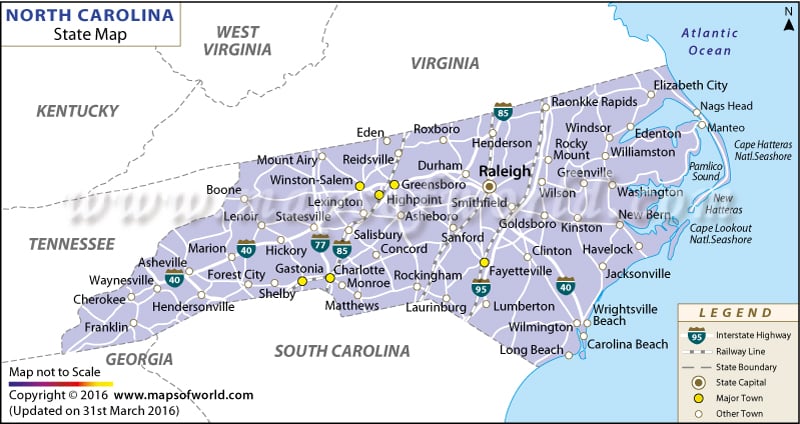 Nc State Map North Carolina State Map