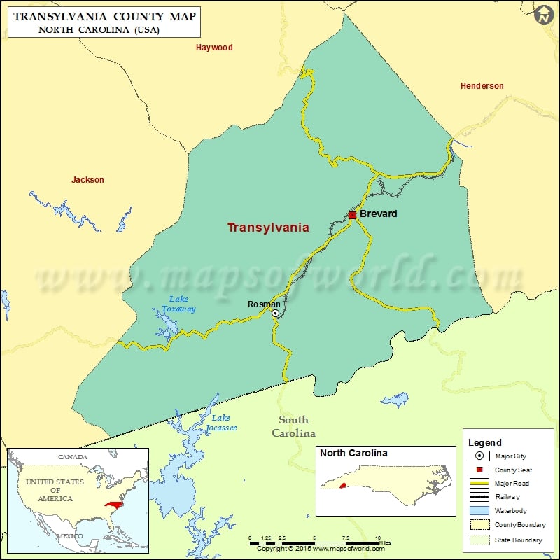 Transylvania County Map for free download