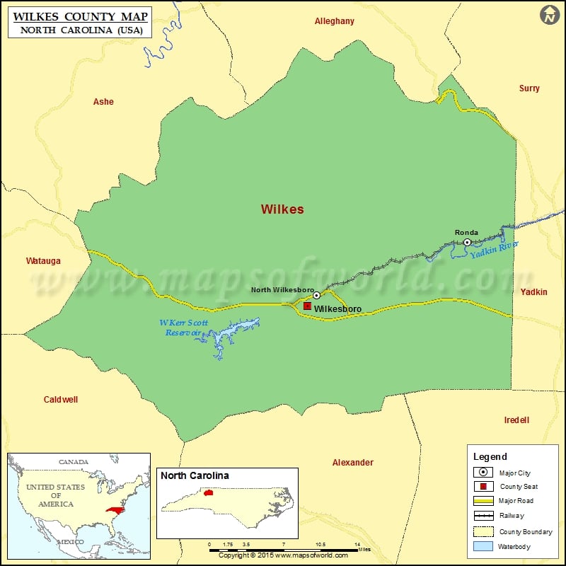 Wilkes County Map for free download