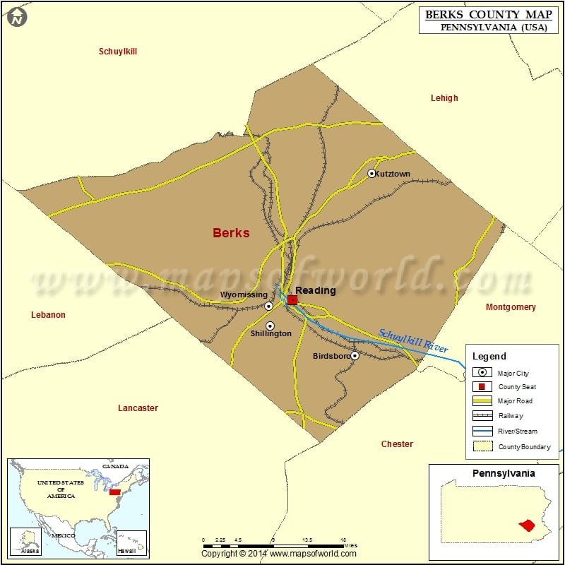 Berks County Map for free download