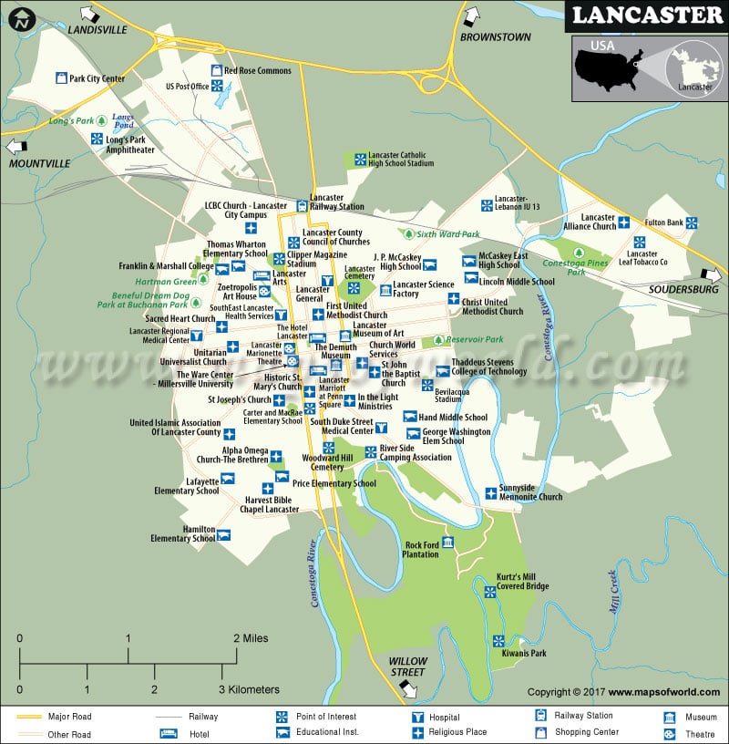 Lancaster Map PA