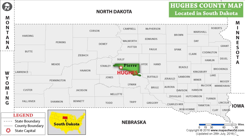 Hughes County Map, South Dakota