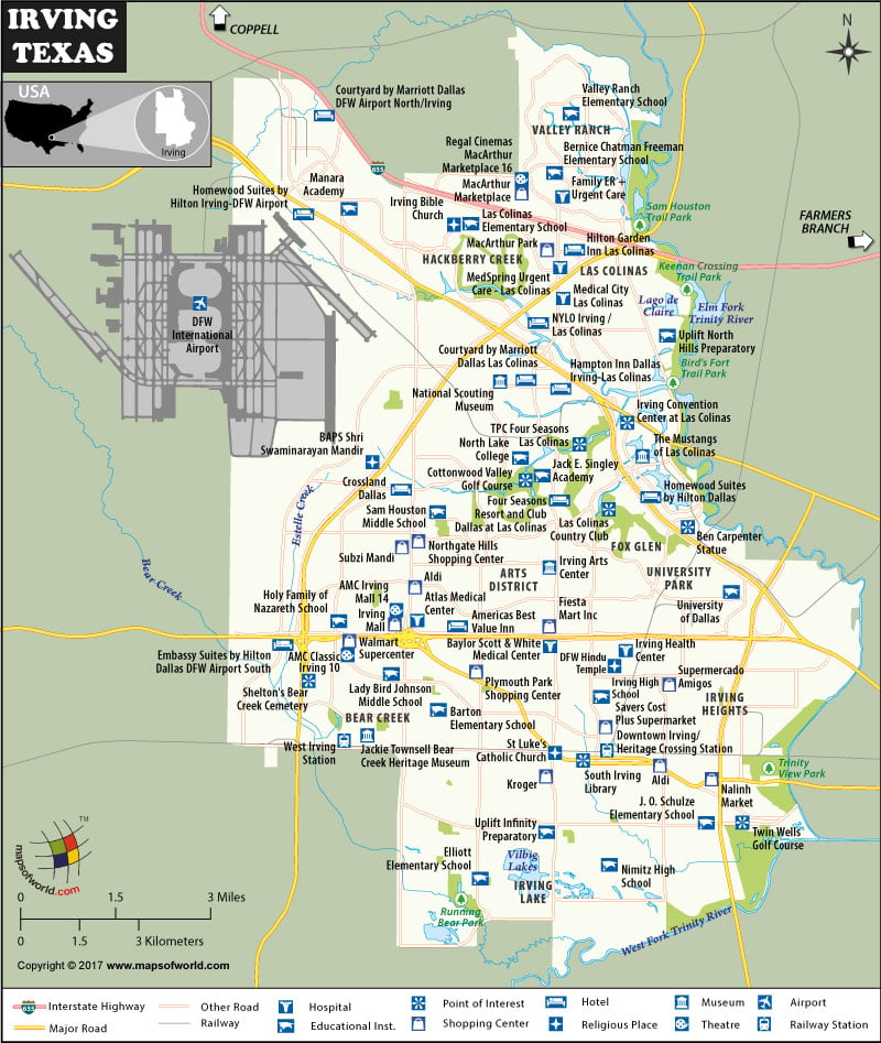 Irving City Map Texas Irving Map