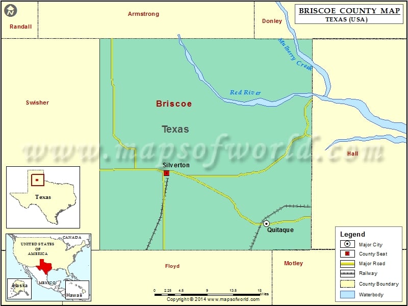 Briscoe County Map, Texas