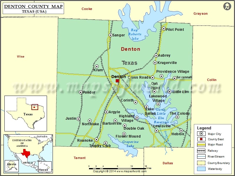 Denton County Map Map Of Denton County Texas