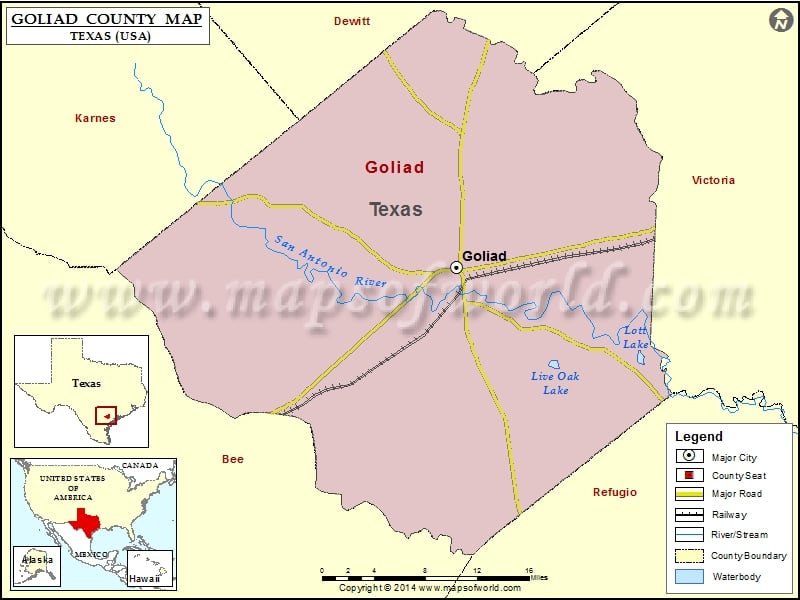 Goliad County Map, Texas