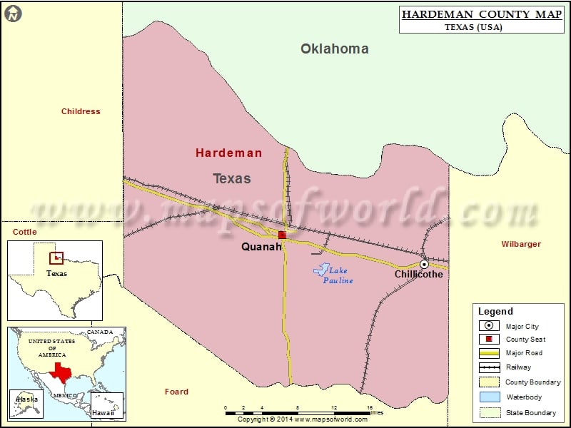 Hardeman County Map, Texas