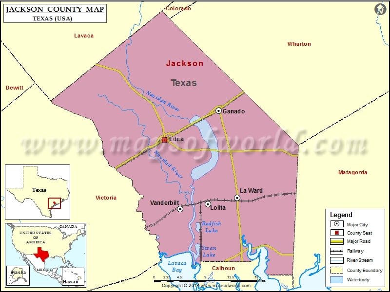 Jackson County Map, Texas