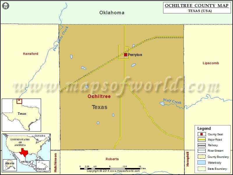 Ochiltree County Map, Texas