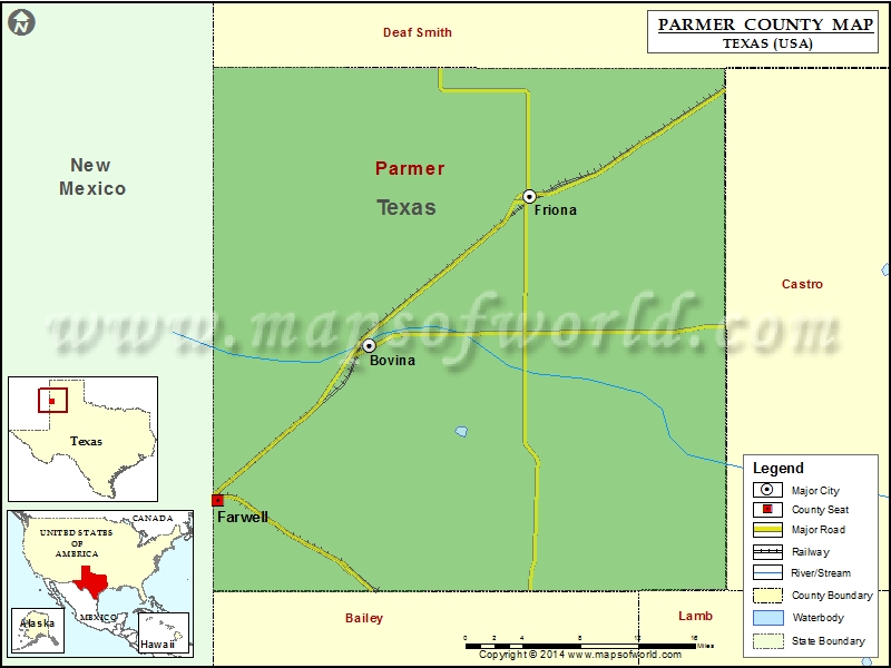 Parmer County Map, Texas