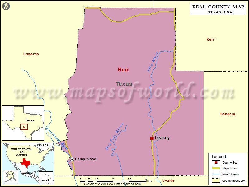 Real County Map, Texas