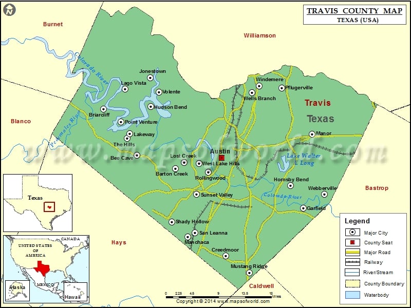 Travis County Map Map Of Travis County Texas