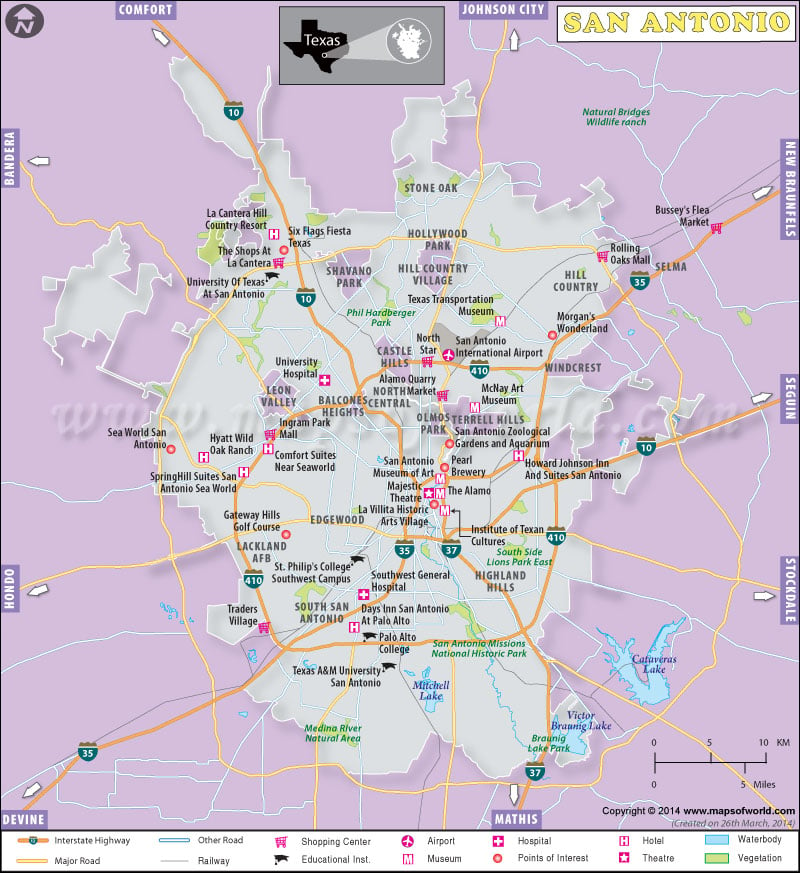 San Antonio Map Map Of San Antonio Texas
