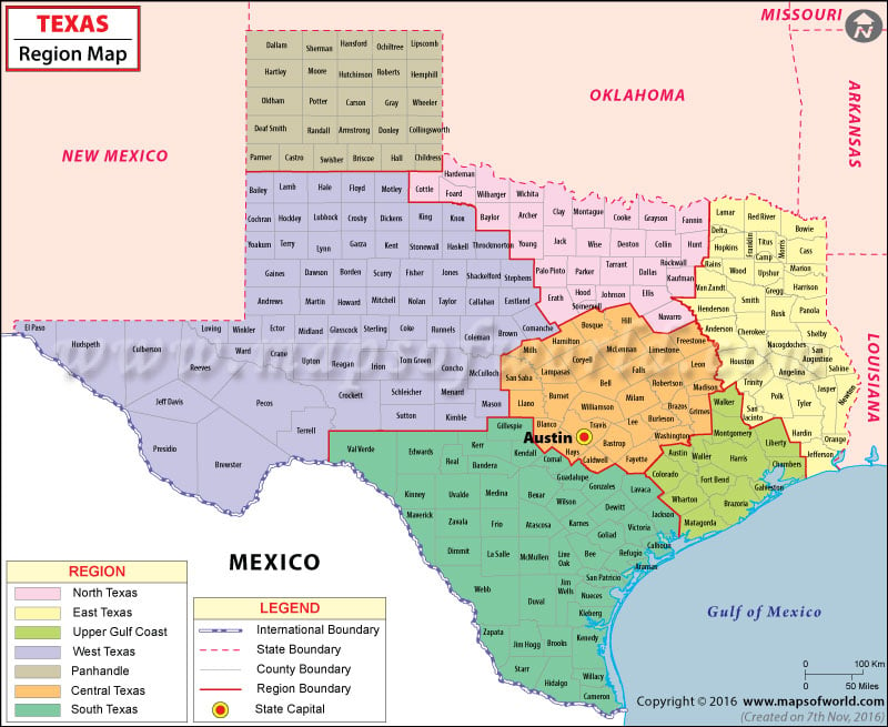 Texas Regions Map