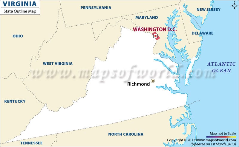 Blank Map Of Virginia Virginia Outline Map