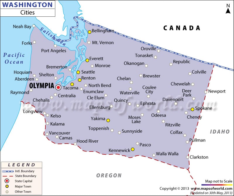 Cities In Washington Washington Cities Map