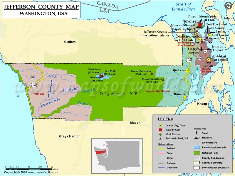 jefferson county map Jefferson County Map Washington