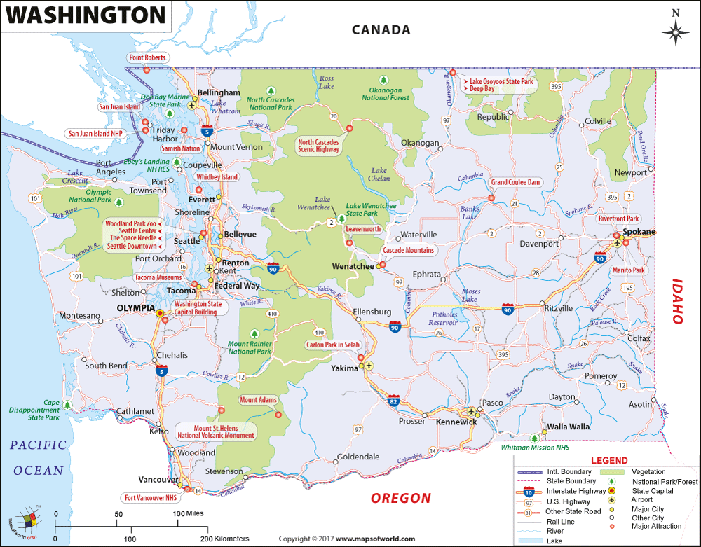 Washington Map Map Of Washington U S State Wa Map
