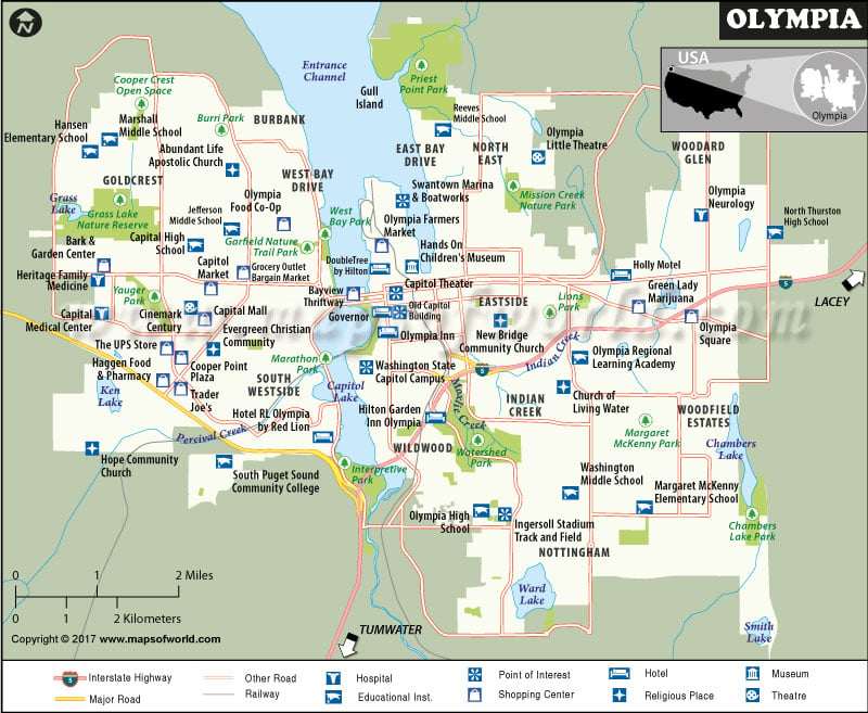 Olympia Map Washington Map Of Olympia