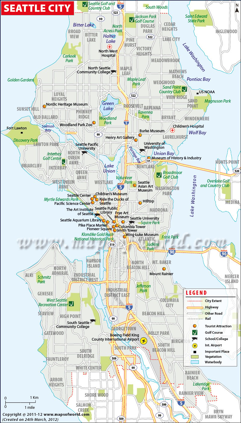 Seattle Map Seattle Washington Map