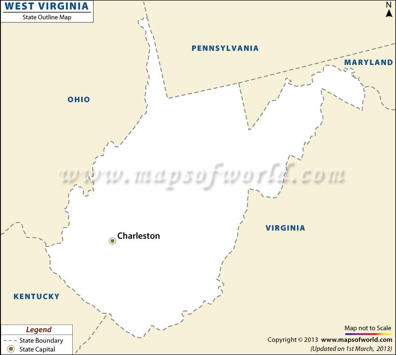 Blank Map Of West Virginia West Virginia Outline Map
