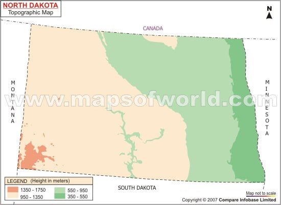 North Dakota Topographic Map