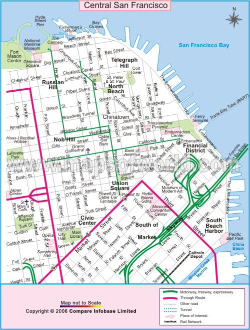 Central San Francisco Map Map Of Central San Francisco City