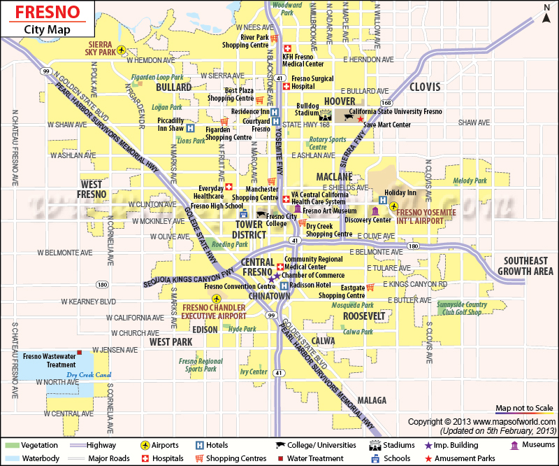 Fresno Map Map Of Fresno City California