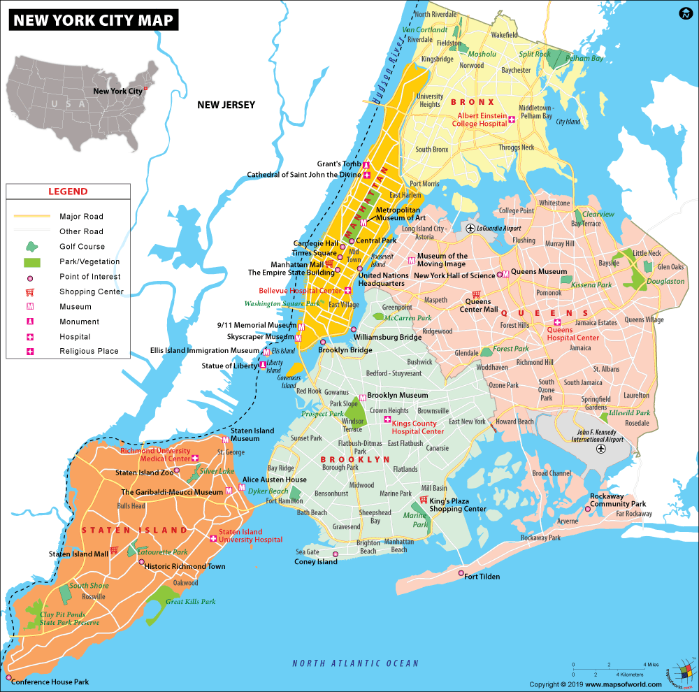 idee schommel markering NYC Map, Map of New York City, Information and Facts of New York City
