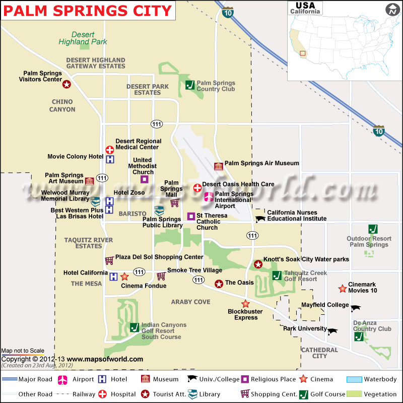 map of palm springs ca Palm Springs Map City Map Of Palm Springs California