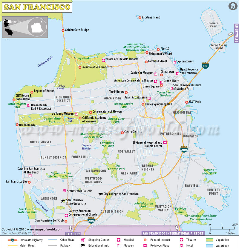 maps of san francisco San Francisco Map Detailed Map Of San Francisco City Ca maps of san francisco