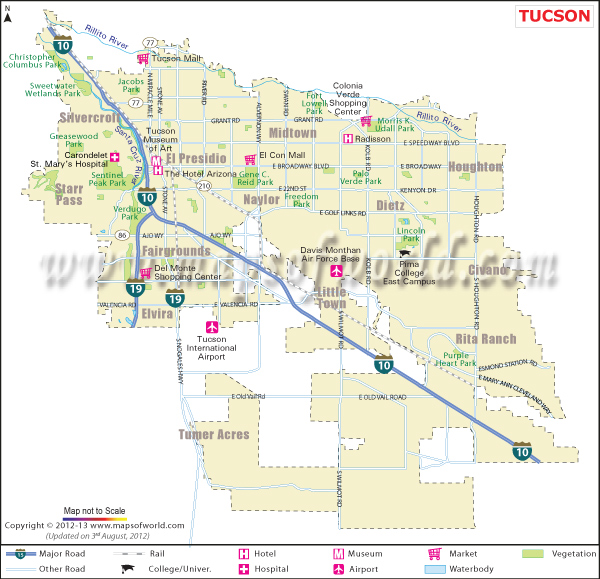 map of tucson az Tucson Map Map Of Tucson Az Tucson Az Map