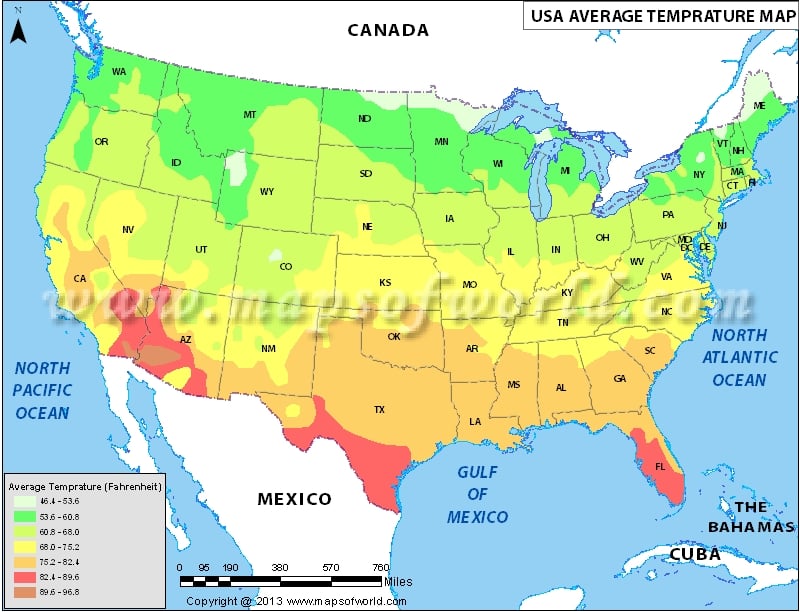 Weather Forecast Usa Meteorological Weather Map Stock Vector