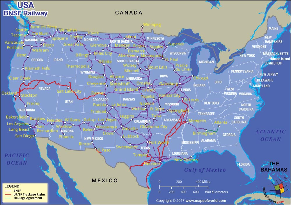 BNSF Railroad Map