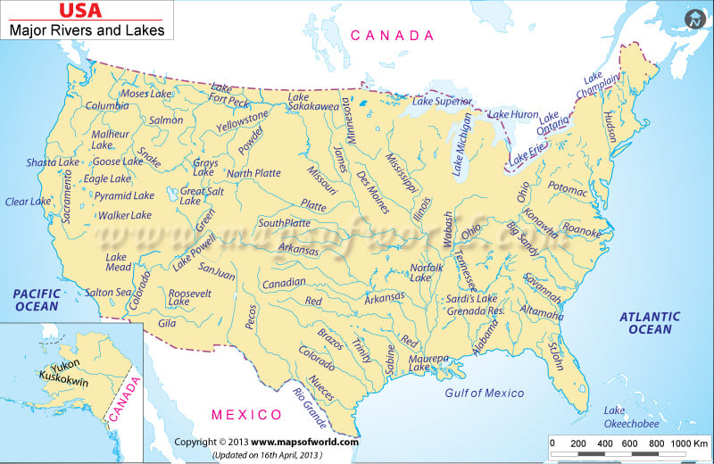 List Of Longest Rivers Of The United States By Main Stem Wikipedia