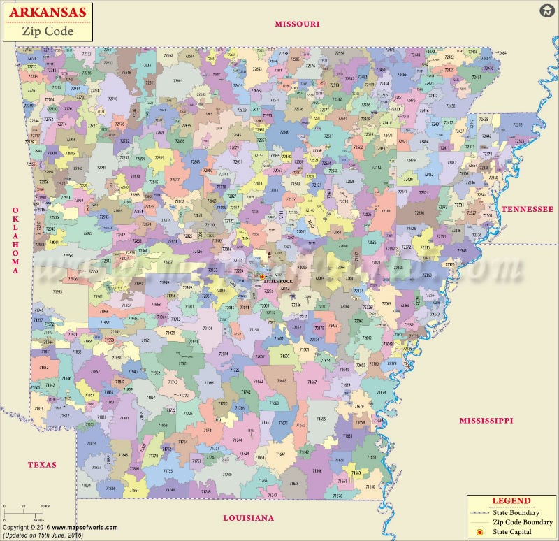 Arkansas Zip Code Map Arkansas Postal Code