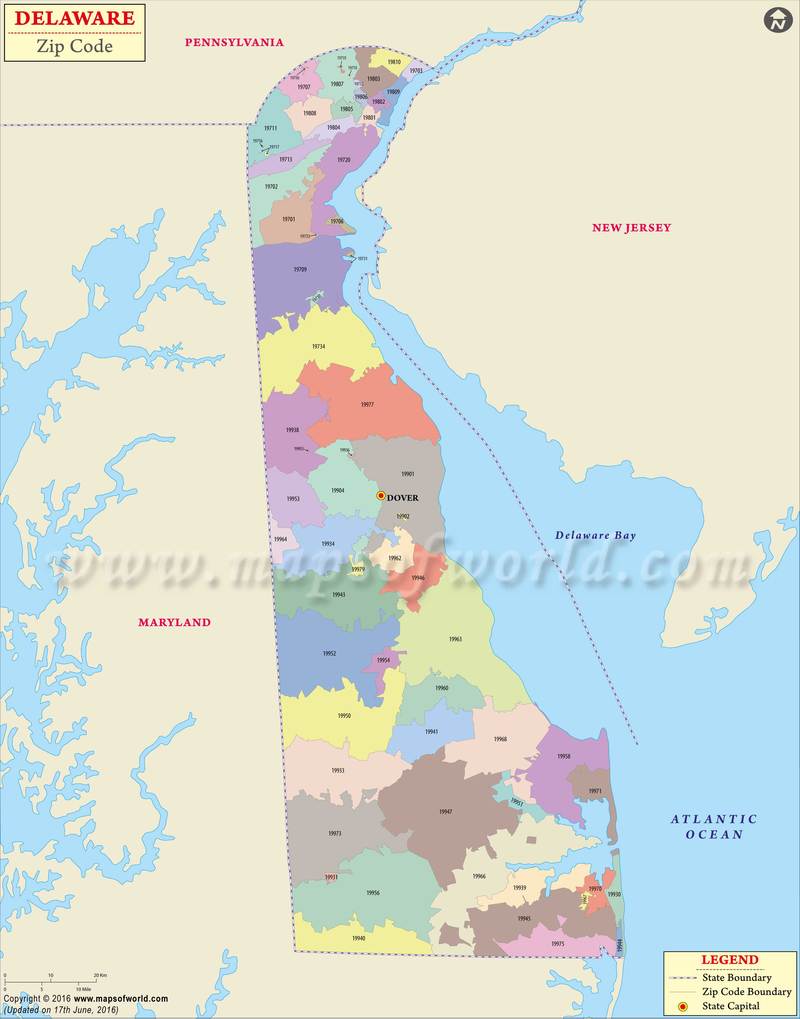 Delaware Zip Code Map Delaware Postal Code
