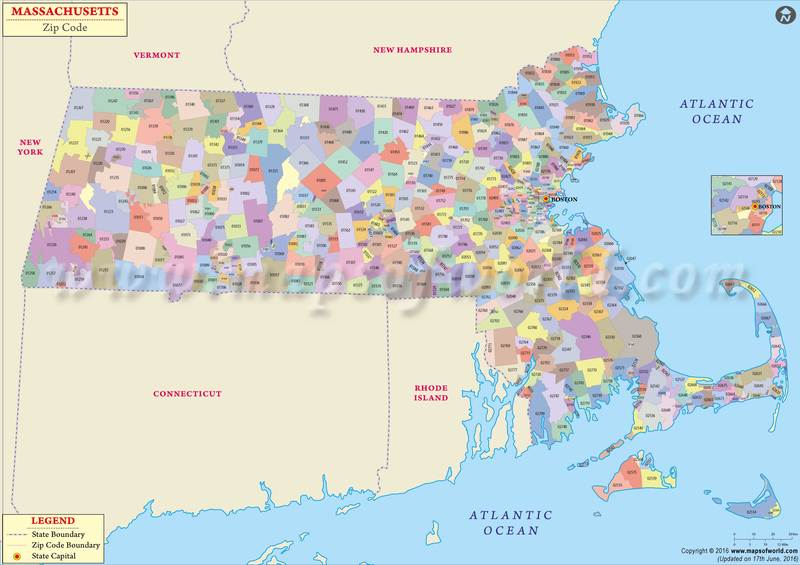 Massachusetts Zip Code Map Massachusetts Postal Code