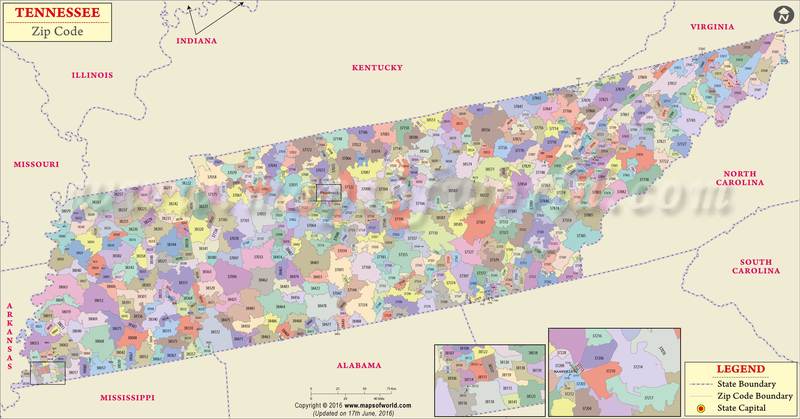 Tennessee Zip Code Map Tennessee Postal Code