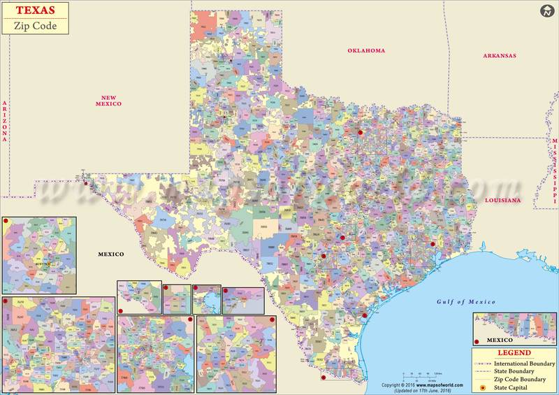 Texas Zip Code Map Texas Postal Code
