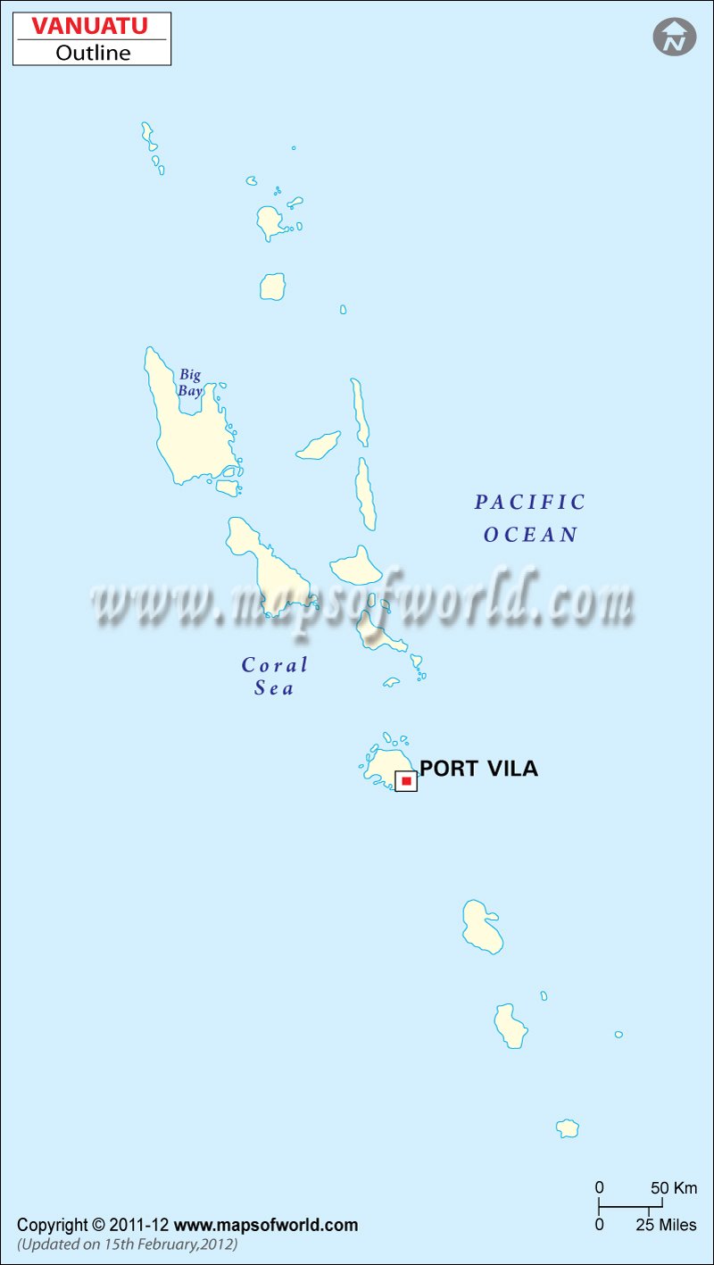Vanuatu Time Zone Map