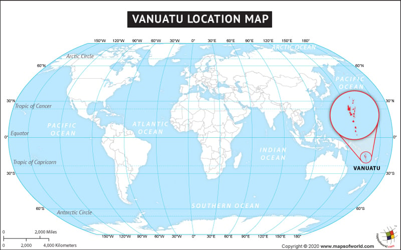 Where Is Vanuatu Located Location Map Of Vanuatu
