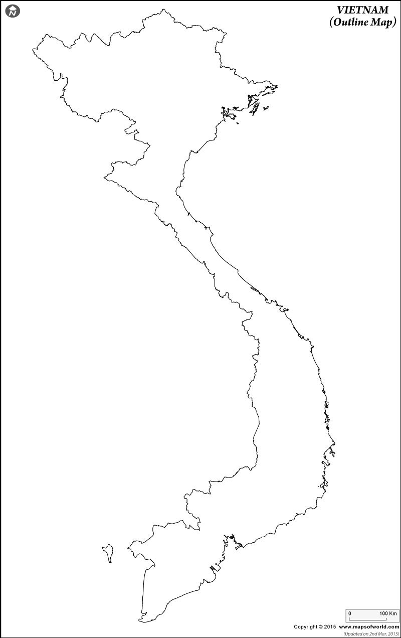 Vietnam Outline Map