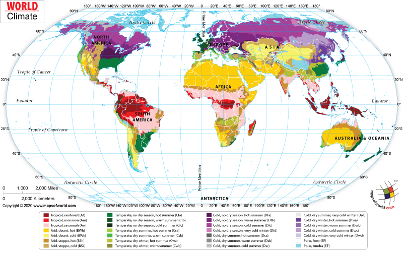 World Climate Map World Climate Zones Map