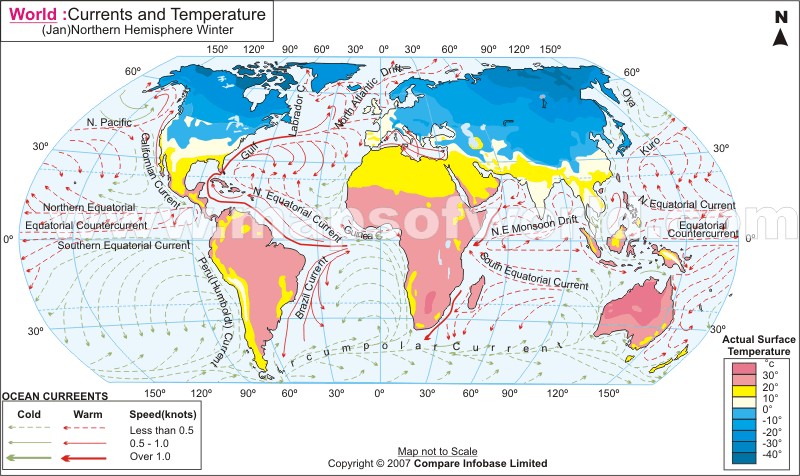 Currents And Temperature January