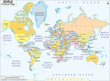 World Travel Map A4 Size Printable