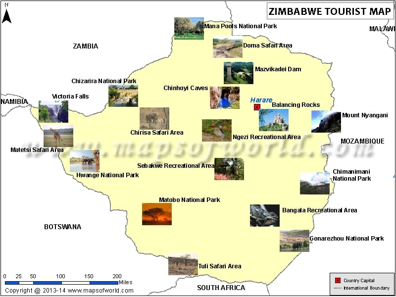 Zimbabwe Travel Map